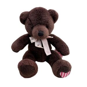 Russ Berrie Choco Teddy Bear Plush Brown Heart Foot Stuffed Animal Lovey 8"